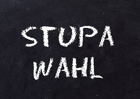 Kreidetext "STUPA WAHL"